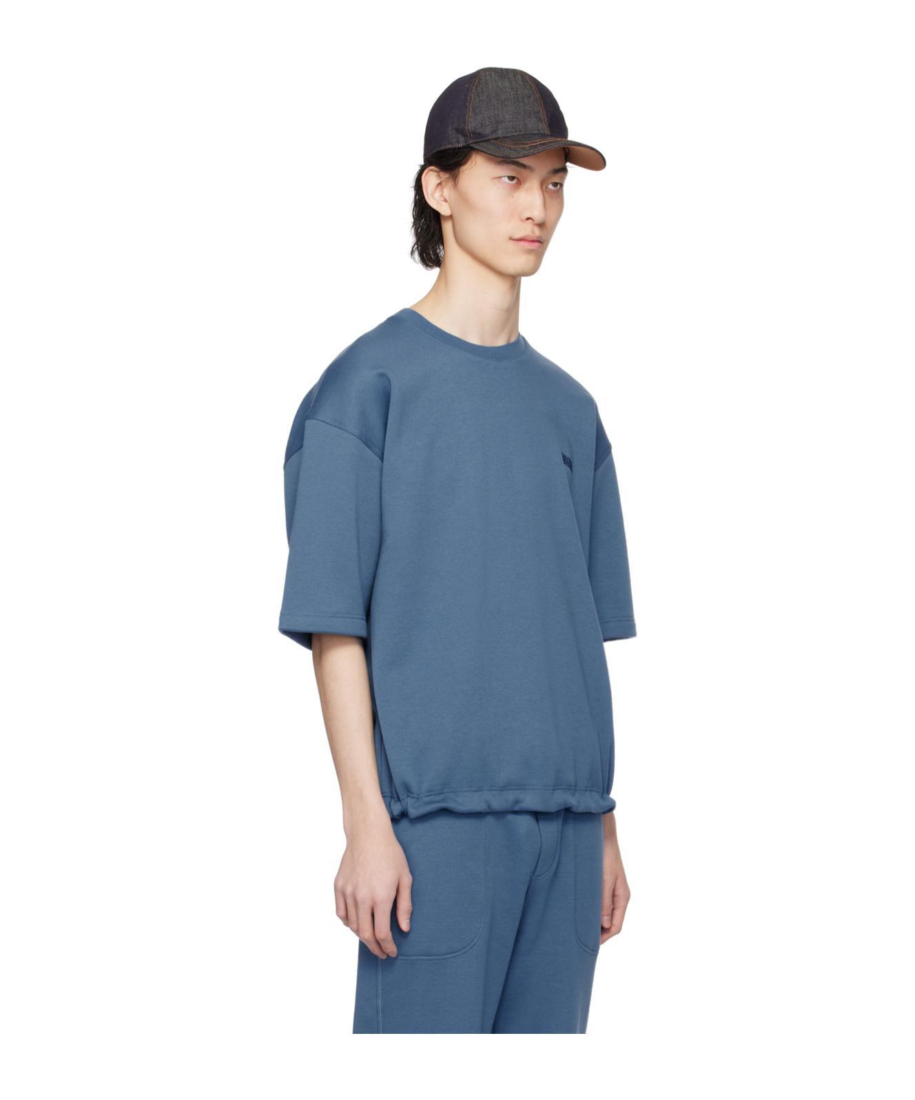 ZEGNA Rib T-shirt In Blue Product Image