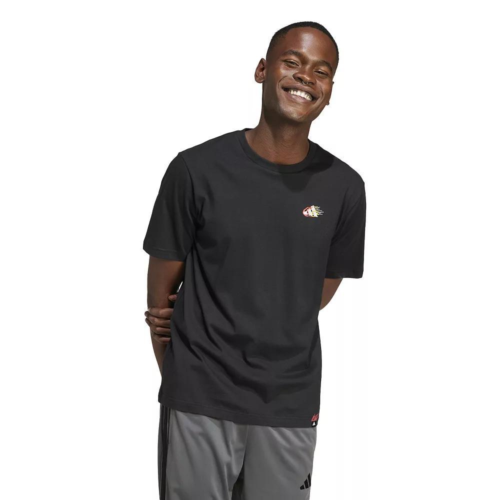 adidas Lounge Mini Embroidery Graphic Tee Collegiate Green S Mens Product Image