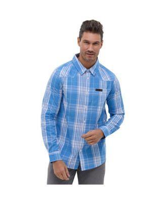Bench Dna Mens Zimma Long Sleeve Check Shirt - Blue Product Image