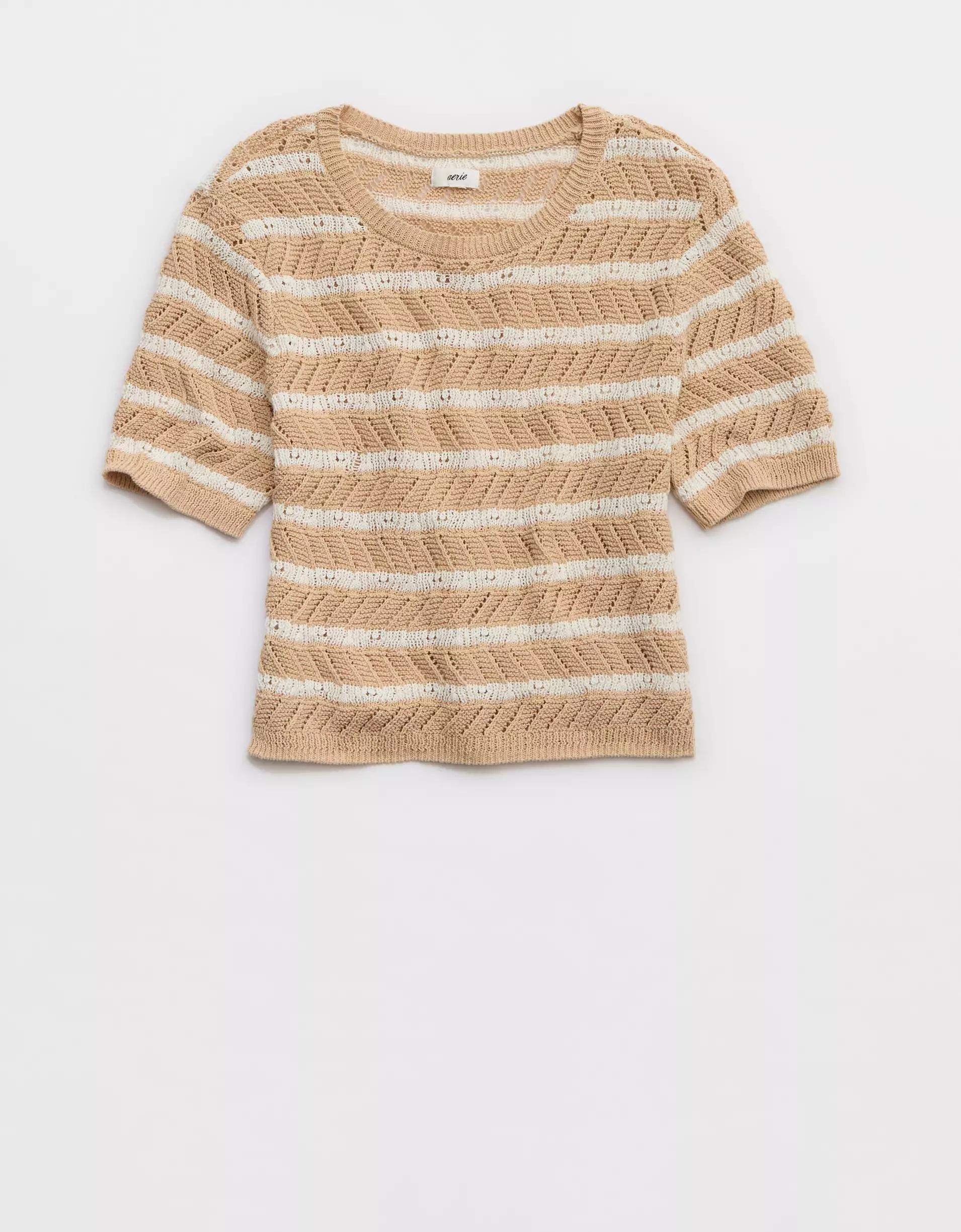 Aerie Fitted Short Sleeve Sweater Product Image