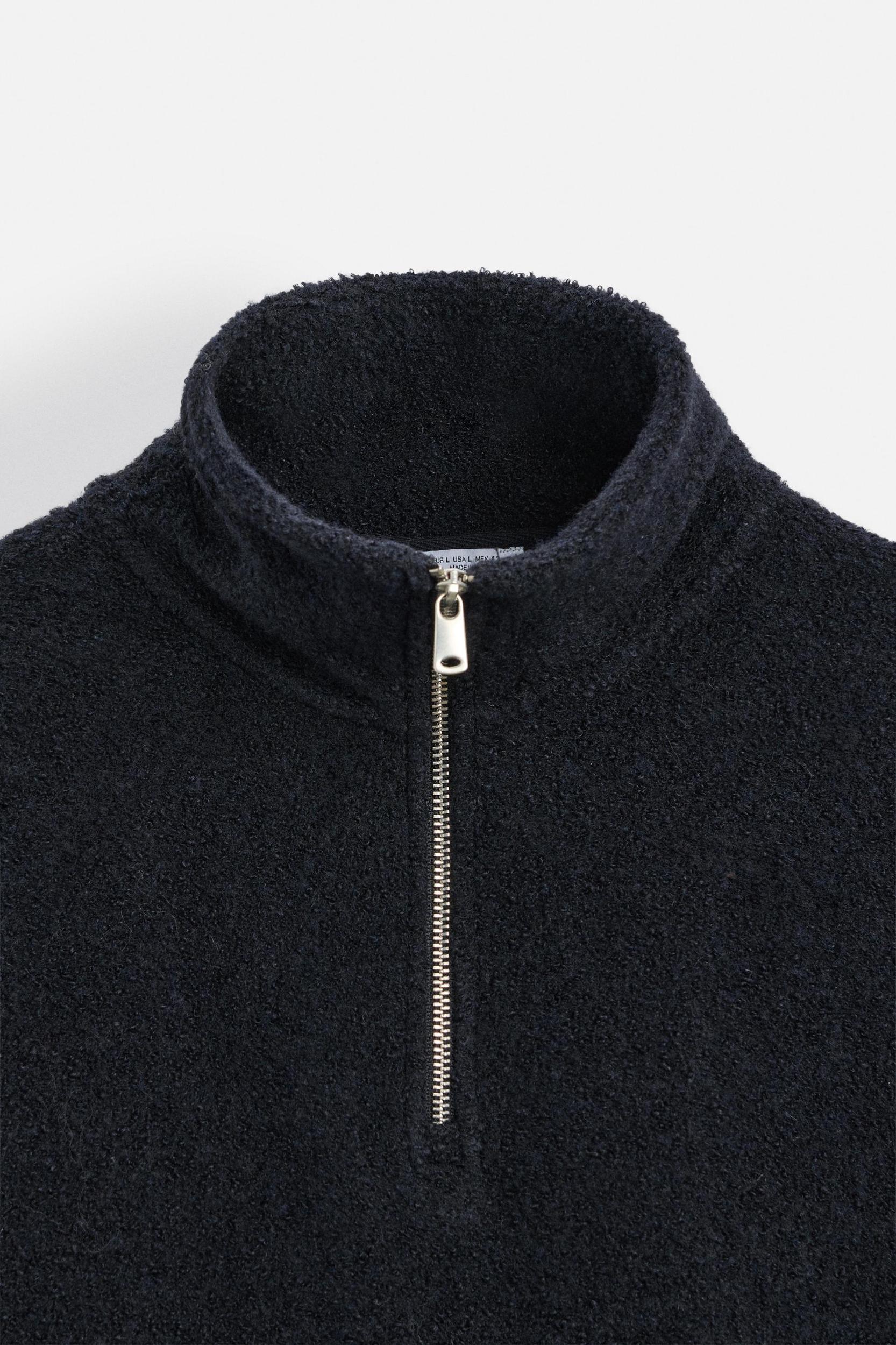 QUARTER ZIP BOUCLÉ SWEATSHIRT Product Image