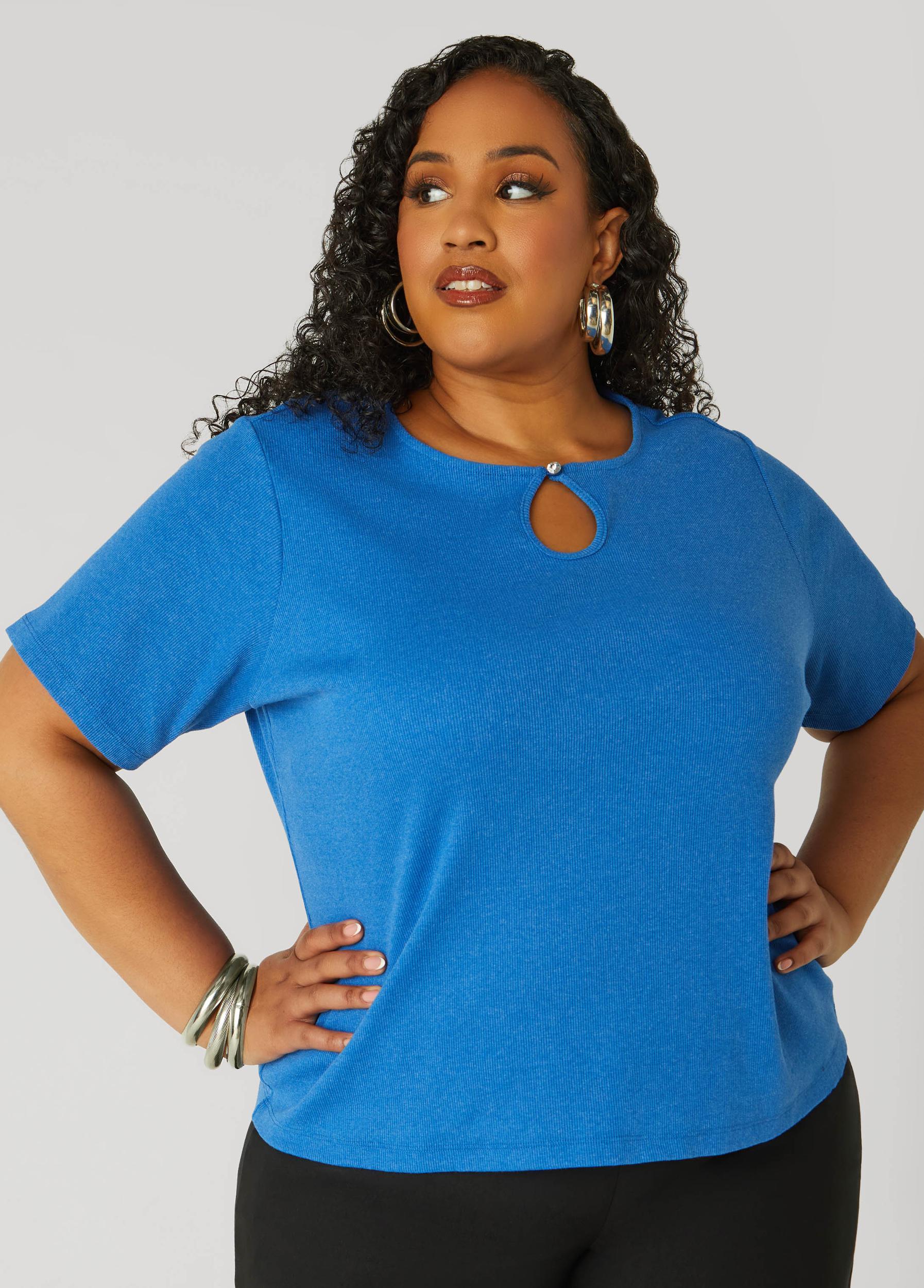 Crystal Keyhole Ribbed Top Product Image