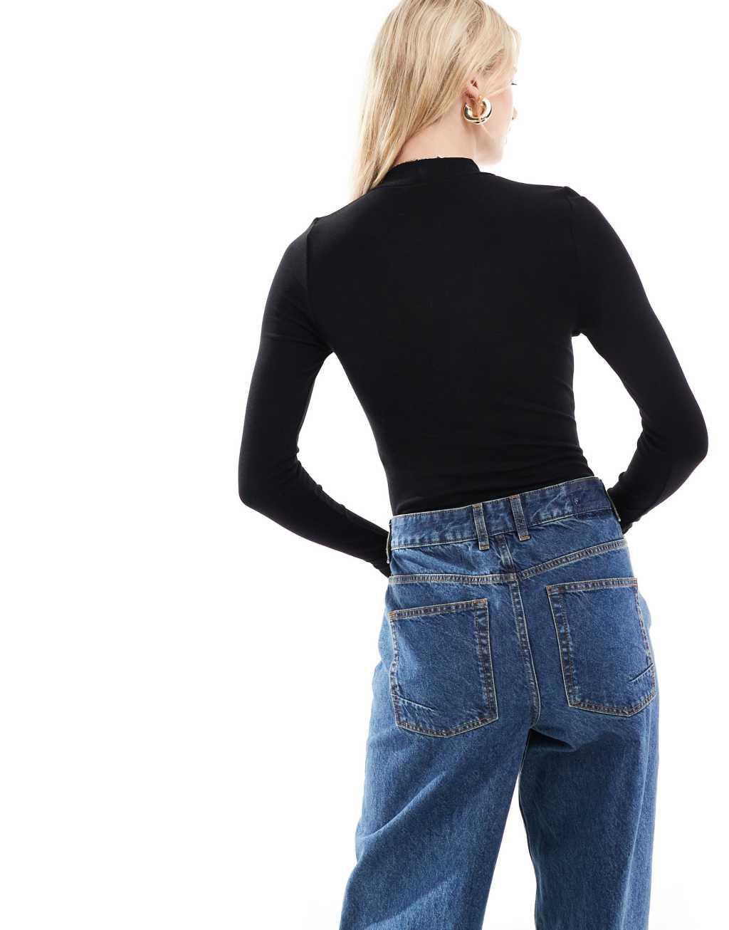 ASOS DESIGN Tall long sleeve bodysuit with turtle neck Product Image