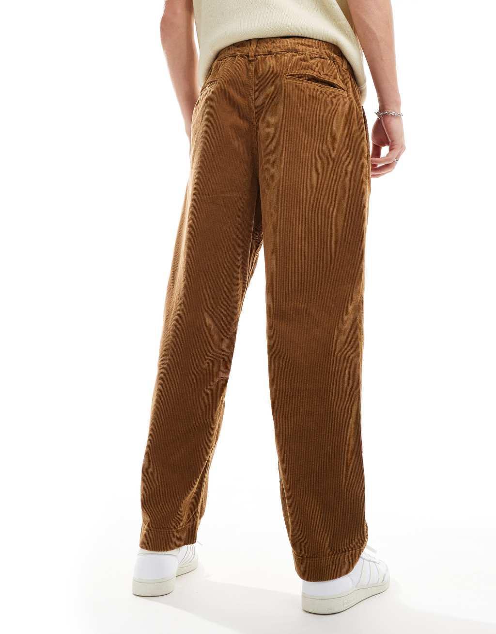 Polo Ralph Lauren Easy pleated straight leg corduroy pants in tan Product Image
