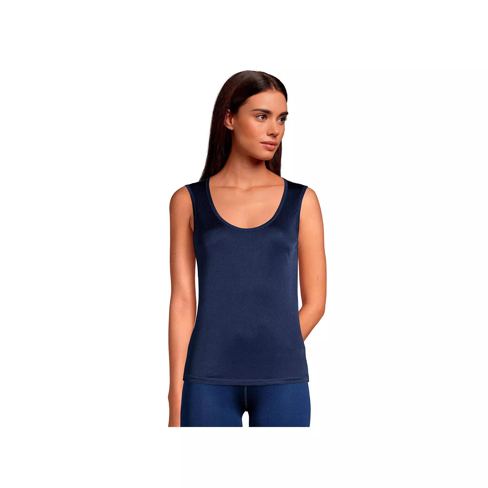 Women's Lands' End Silk Interlock Tank Undershirt, Size: XS, Deep  Blue Product Image
