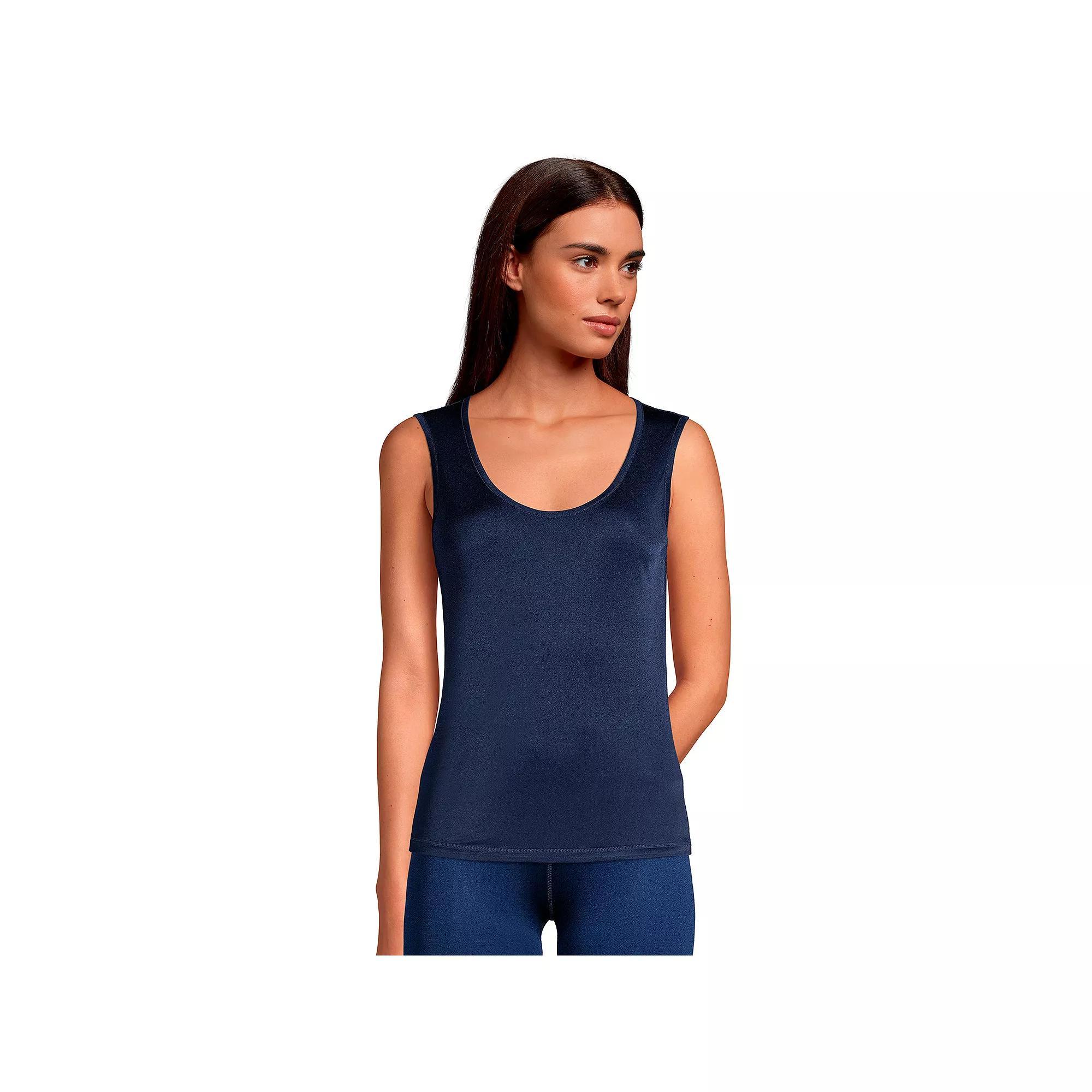 Women's Lands' End Silk Interlock Tank Undershirt, Size: XS, Deep  Blue Product Image