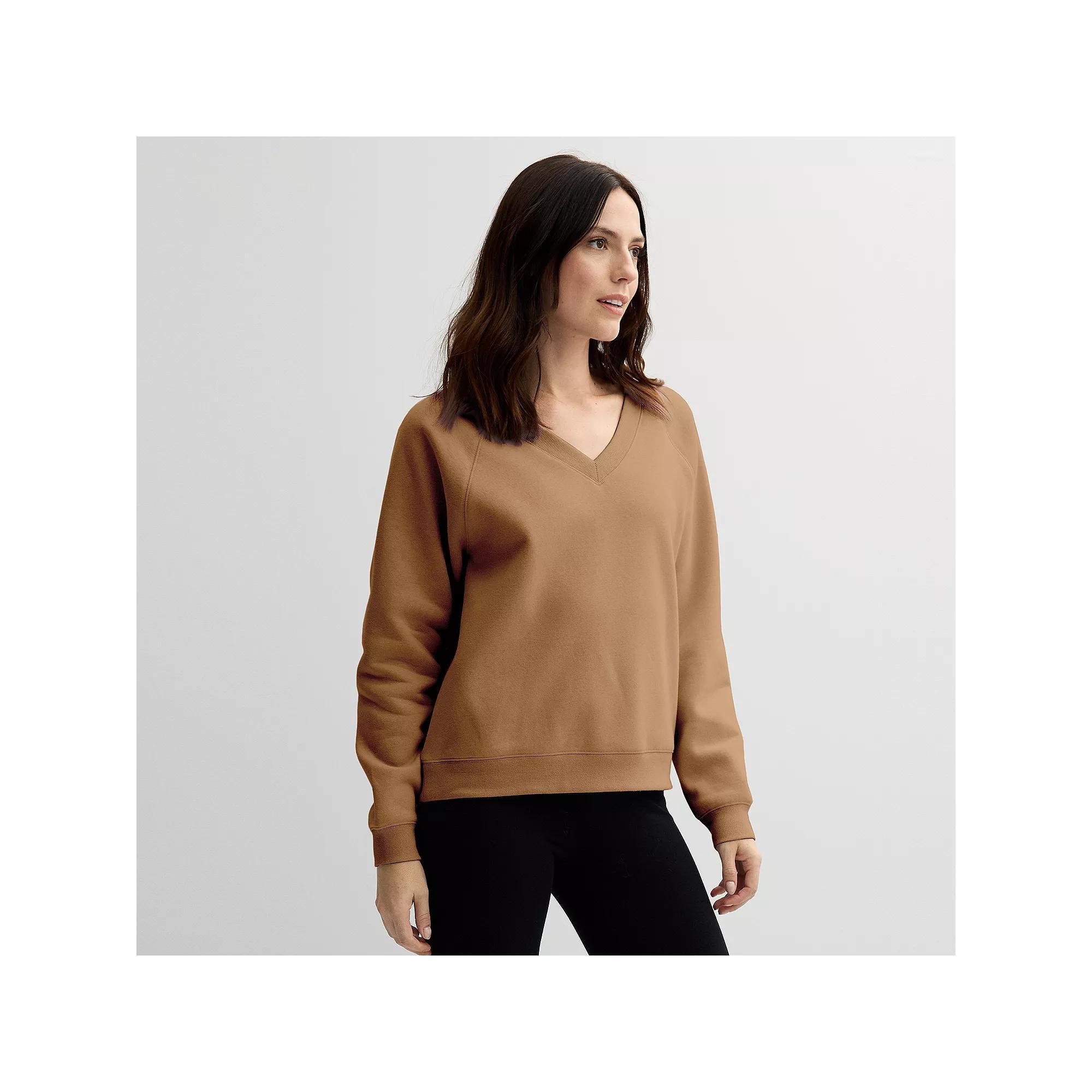 Women's Sonoma Goods For Life® V-Neck Sweatshirt, Size: XXL, Delightful Purple Product Image