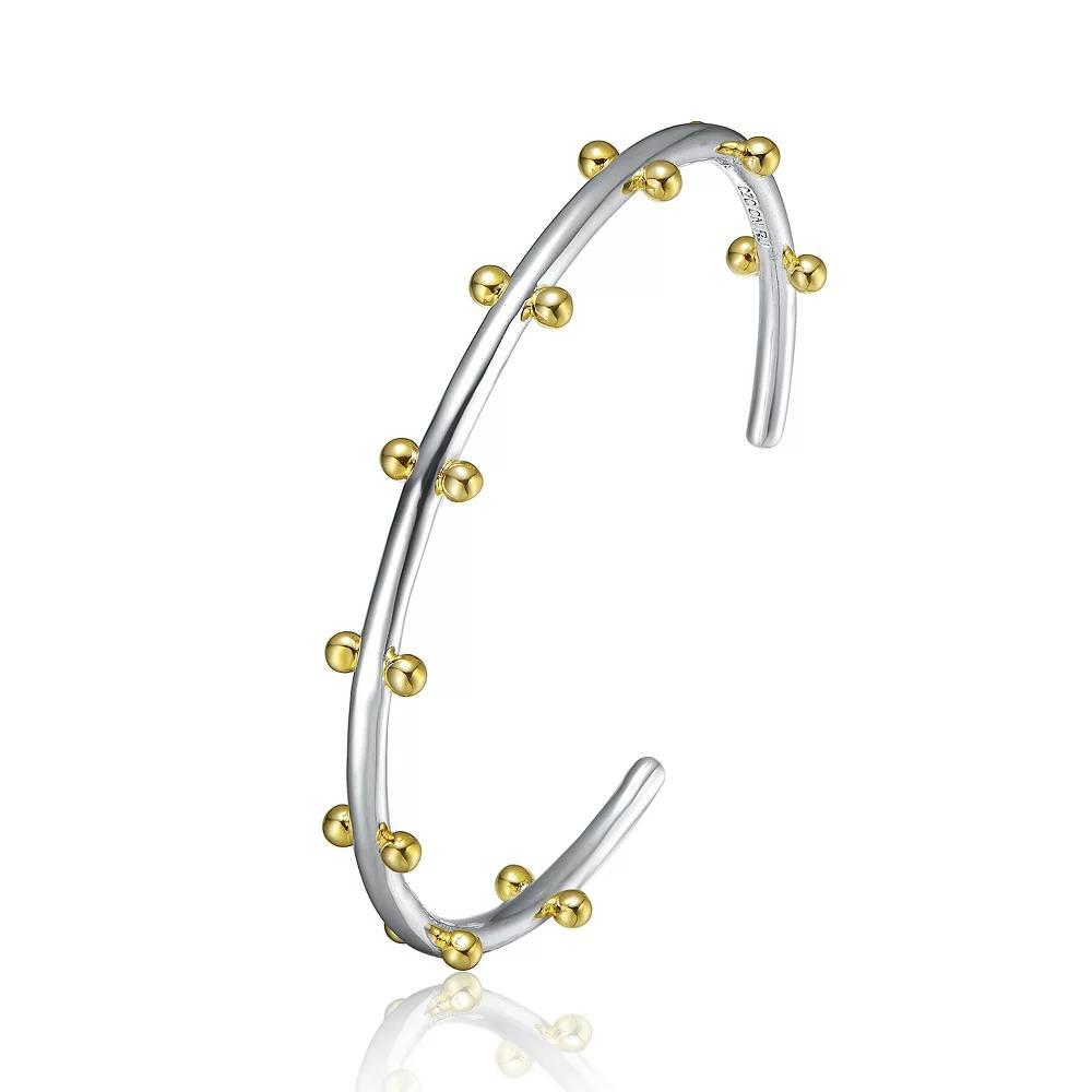 Two Tone Plated Cuff Bracelet, Womens Product Image