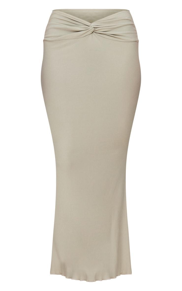 Sage Green Soft Touch Knot Front Midaxi Skirt Product Image
