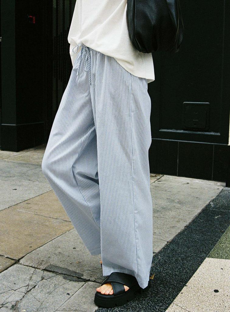 Holiday Tie Front Pant Blue/ White Stripe Product Image