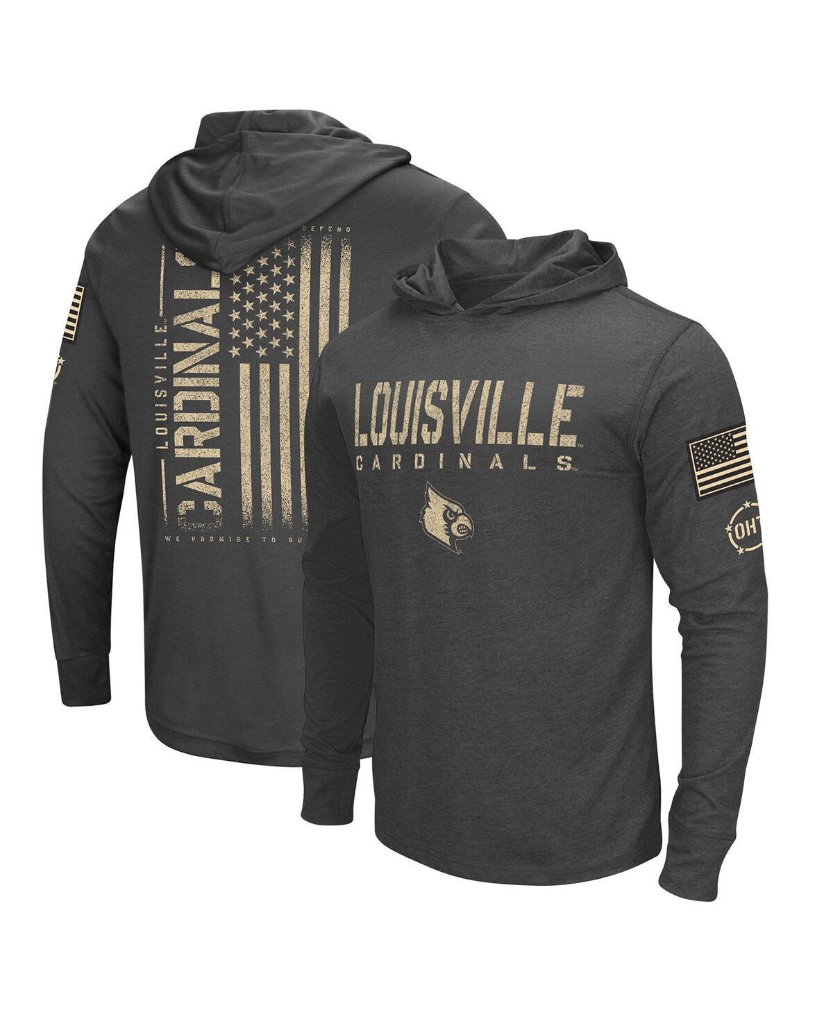 Mens Colosseum Charcoal Distressed Louisville Cardinals Team Oht Military-Inspired Appreciation Hoodie Long Sleeve T-shirt Product Image