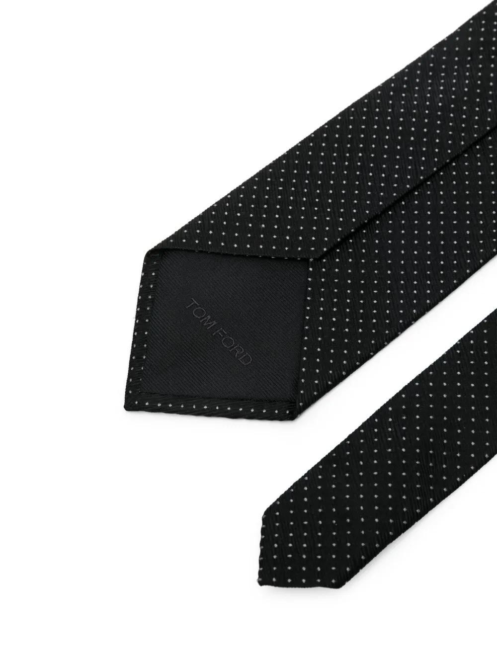 TOM FORD Polka-dot Tie In Black Product Image