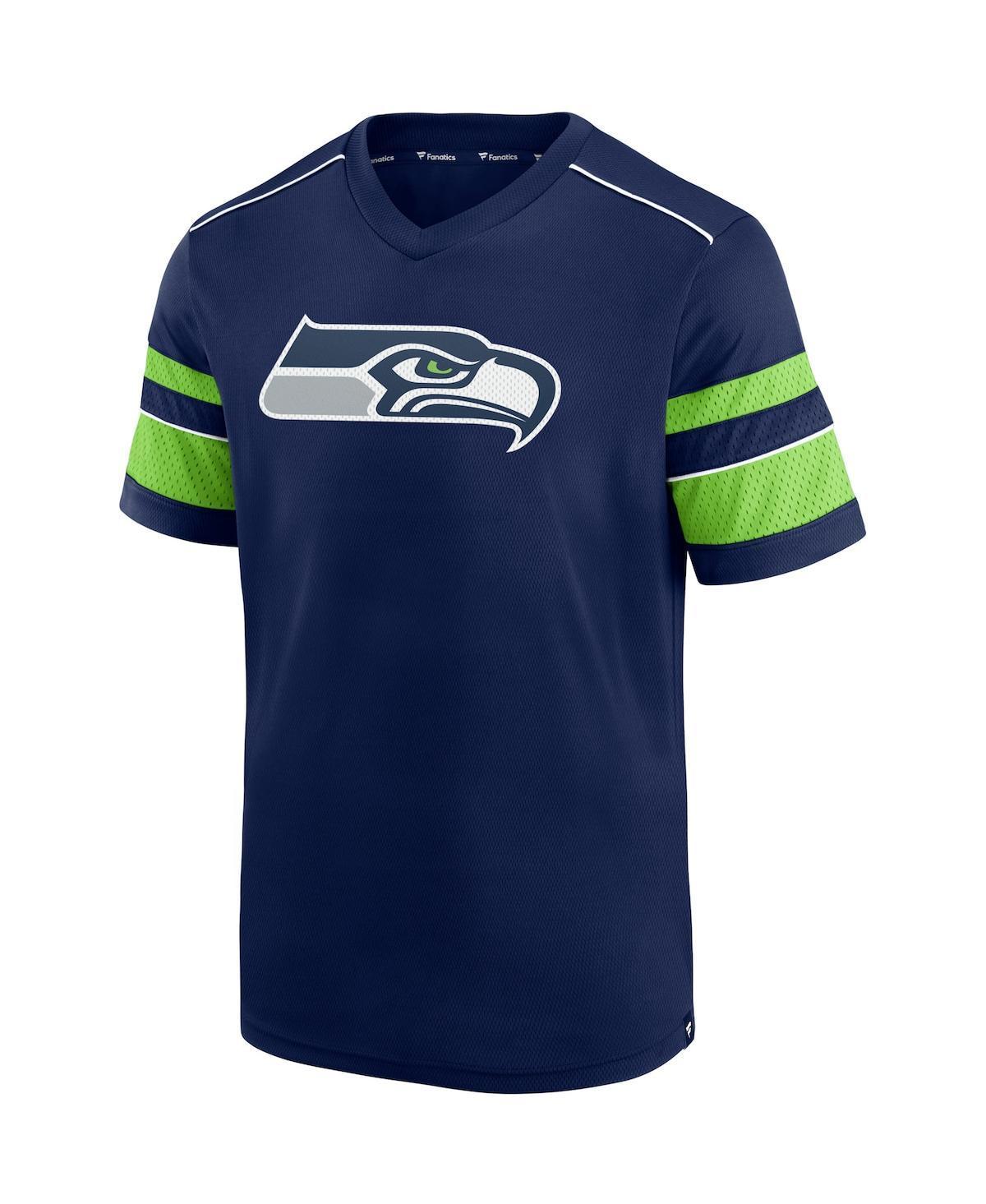 Men's Fanatics Branded DK Metcalf College Navy Seattle Seahawks Hashmark Name & Number V-Neck T-Shirt, Size: 2XL, Blue Product Image