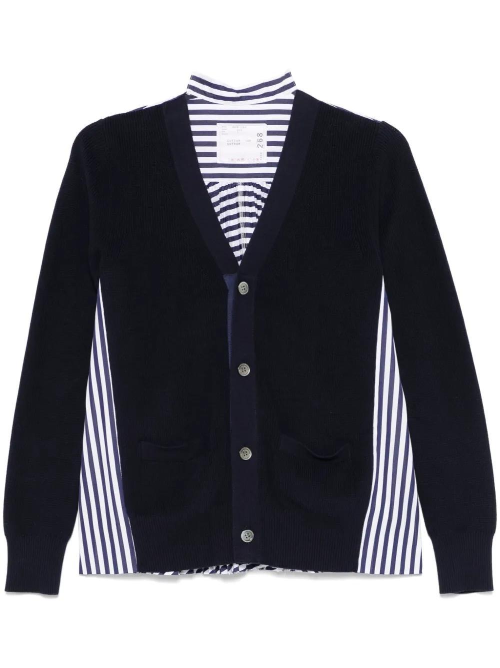 SACAI Cotton Cardigan In Blue Product Image