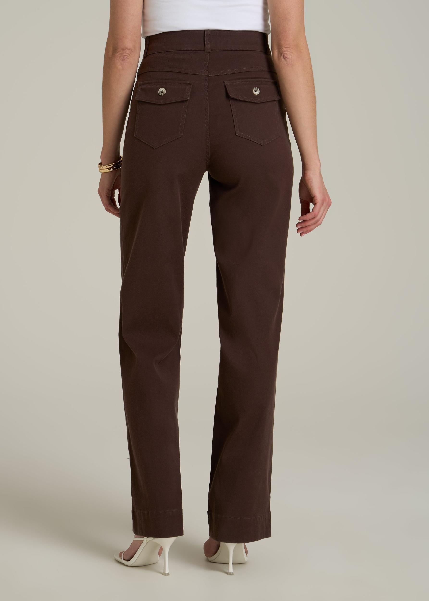 Stretch Twill Wide Leg Pant for Tall Women in Espresso Product Image