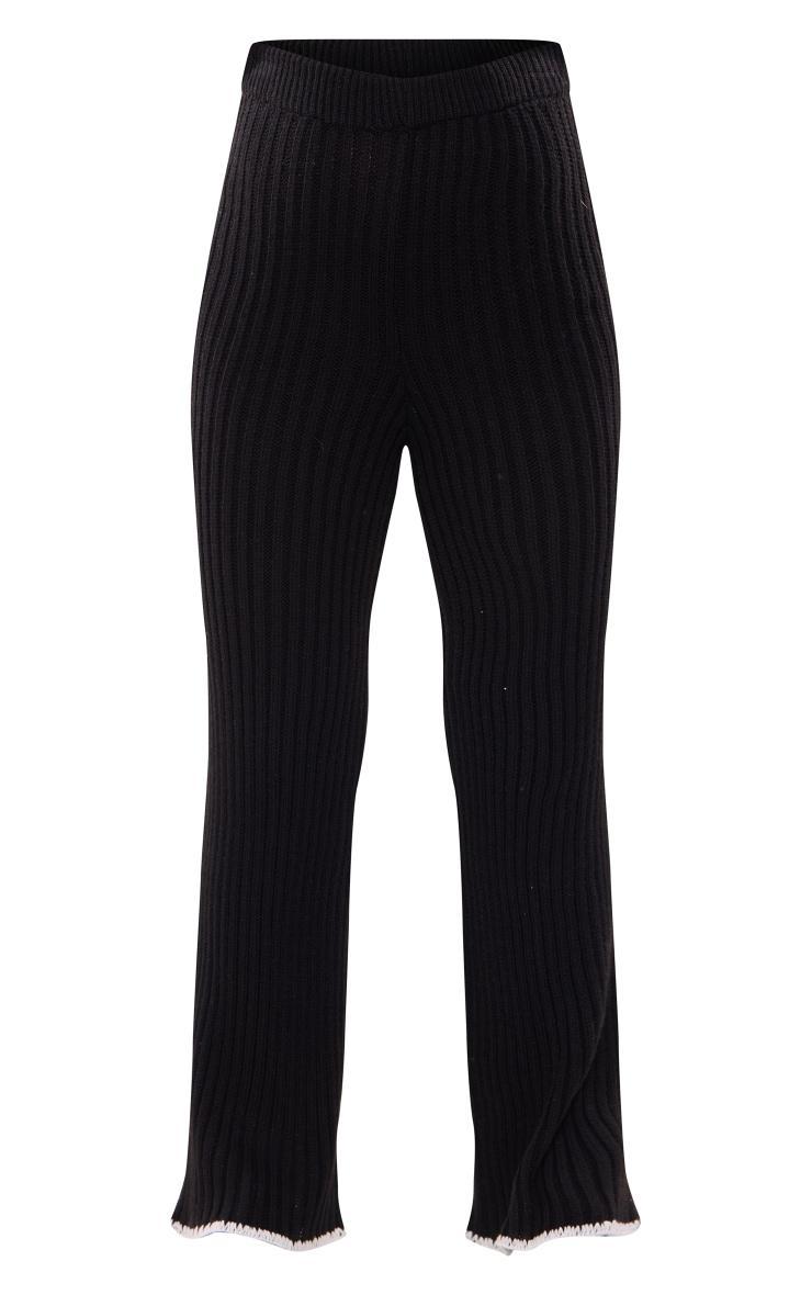 Maternity Black Contrast Trim Knit Flares Product Image