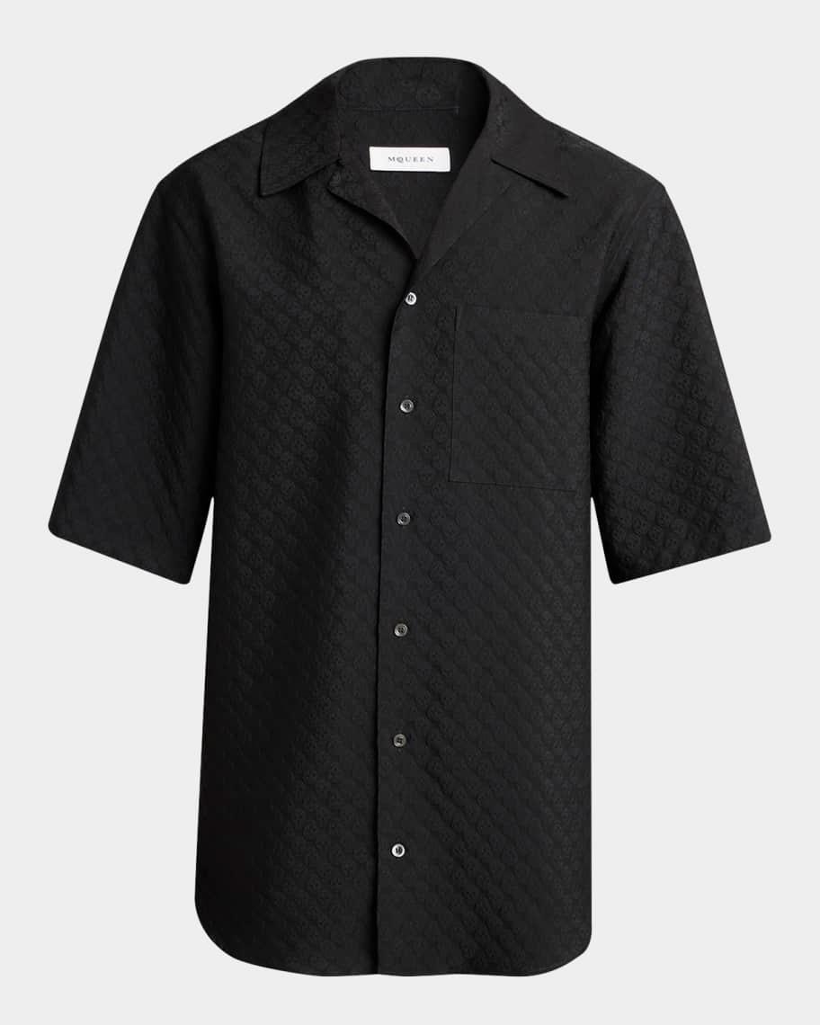 Mens Camp Collar Skull Jacquard Shirt Product Image