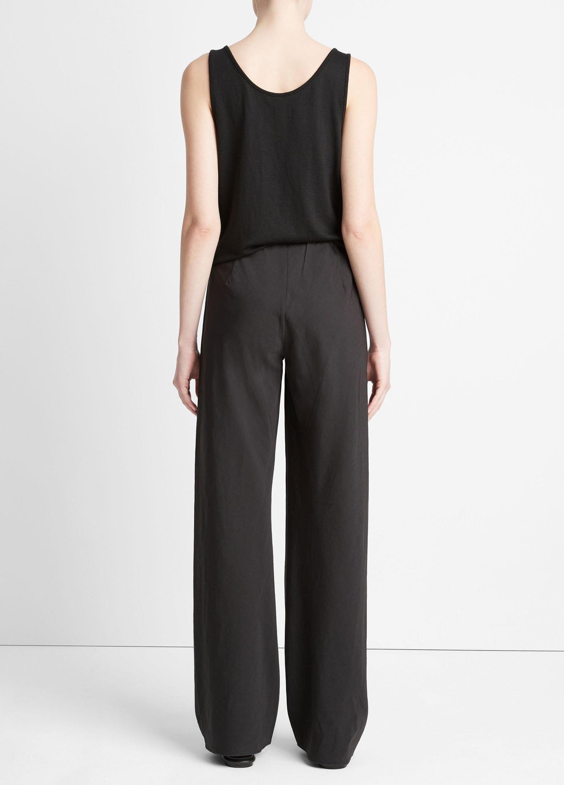 Womens Cotton-Blend High-Waist Bias Pant, Black, Size L Vince Product Image