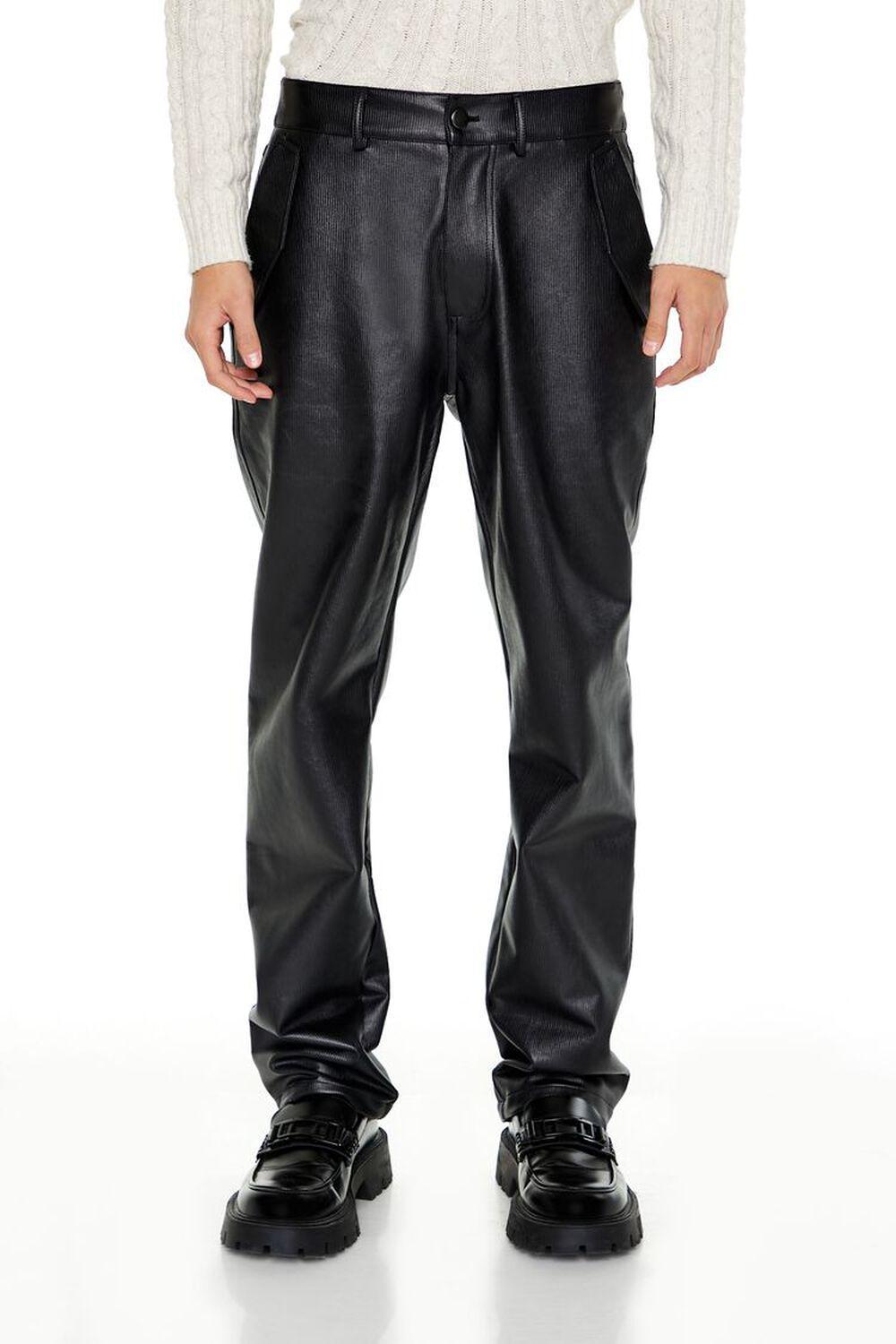 Coated Corduroy Slim-Fit Pants | Forever 21 Product Image