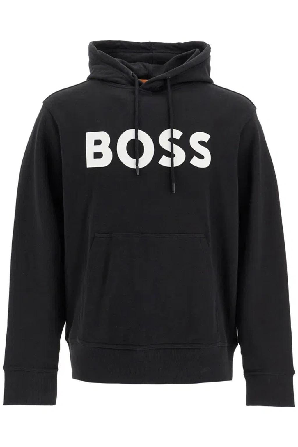 HUGO BOSS Hooded Sweatshirt With In Black Product Image