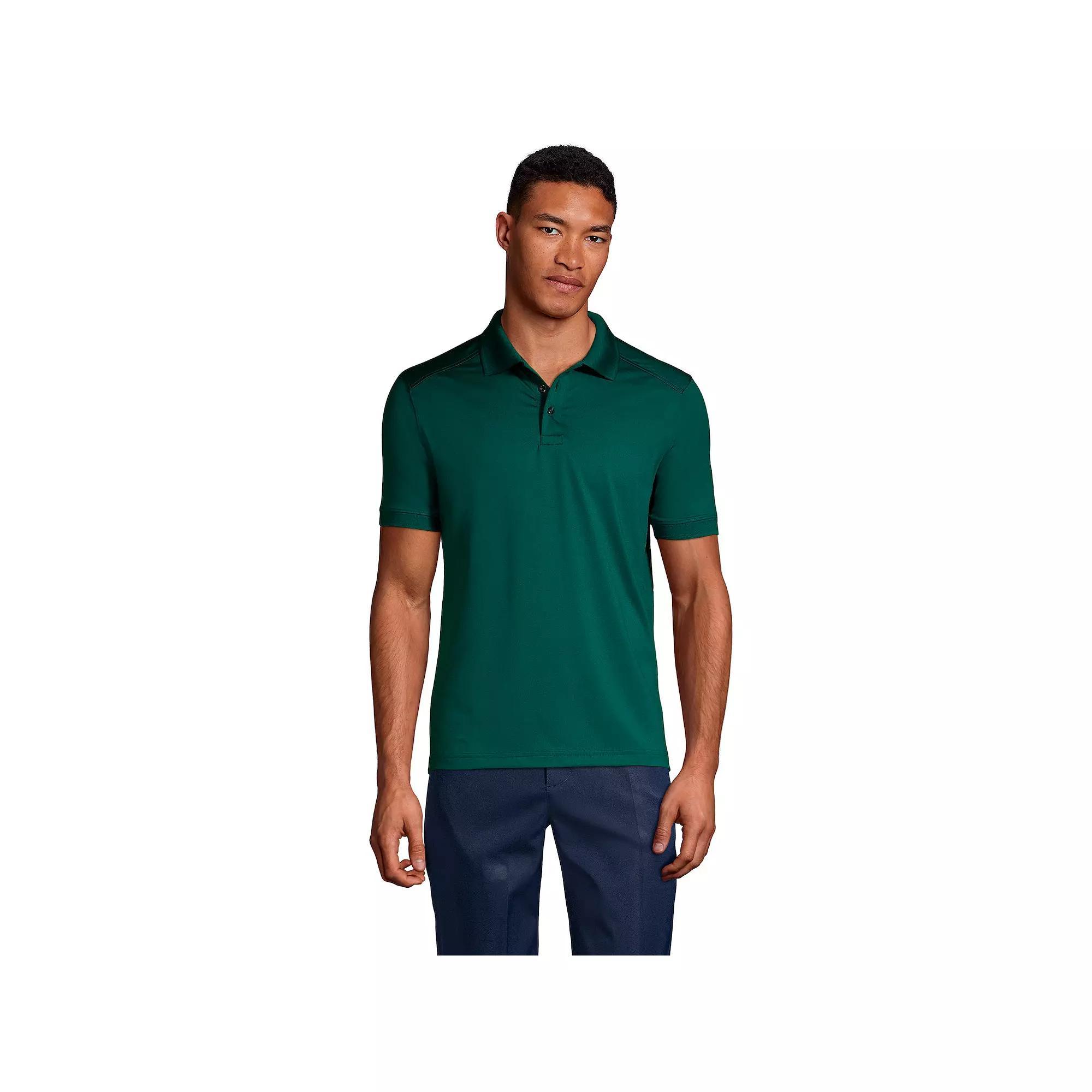 Men's Lands' End Short Sleeve Rapid Dry UPF 50 Polo Shirt, Size: XXL, Green Product Image