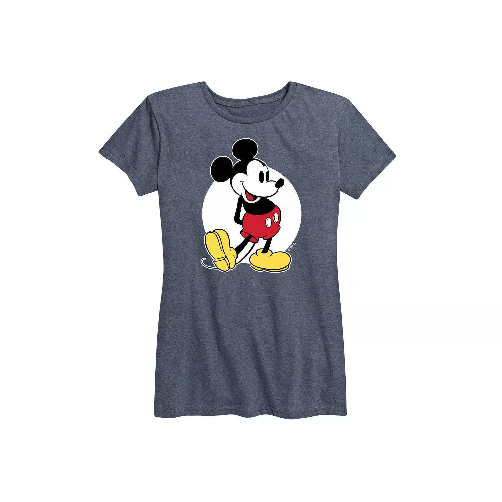 Disney's Mickey Mouse Women's Classic Graphic Tee, Size: Medium, Grey Blue Product Image