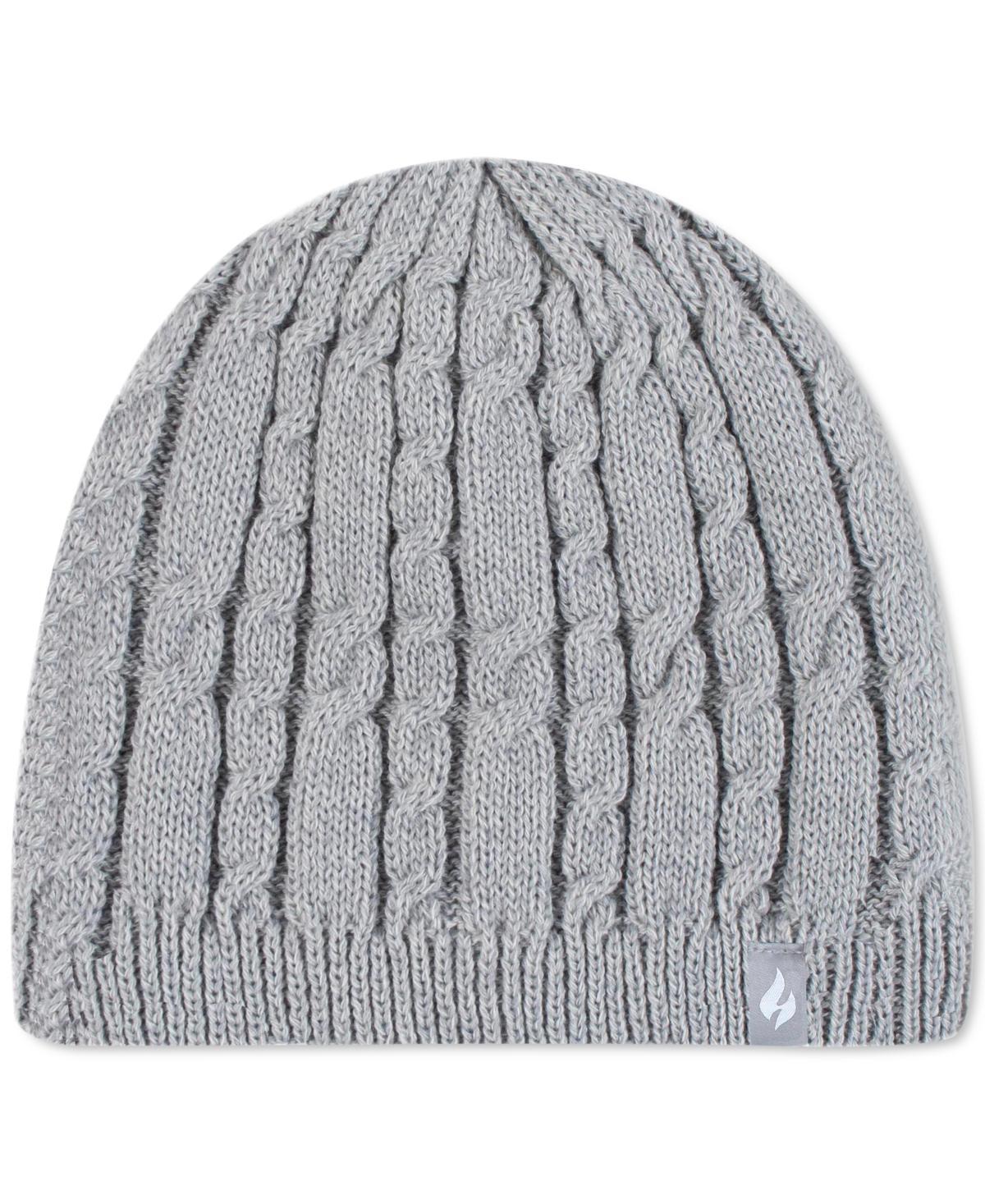 Women's Heat Holders Heatweaver Lined Cable Knit Beanie, Blue Product Image