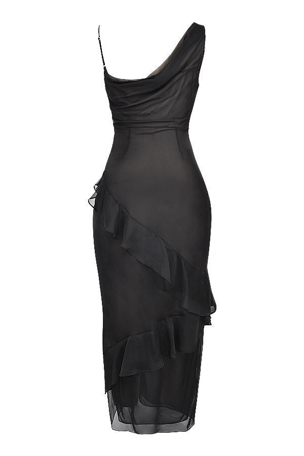 Malila  black ruffle maxi dress - sale Product Image