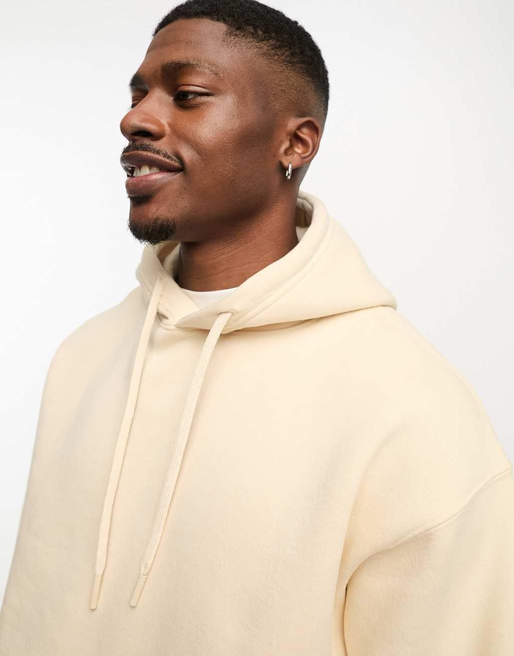Pull&Bear hoodie in beige Product Image