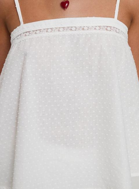 Invisible String Lace Sleep Top White Product Image