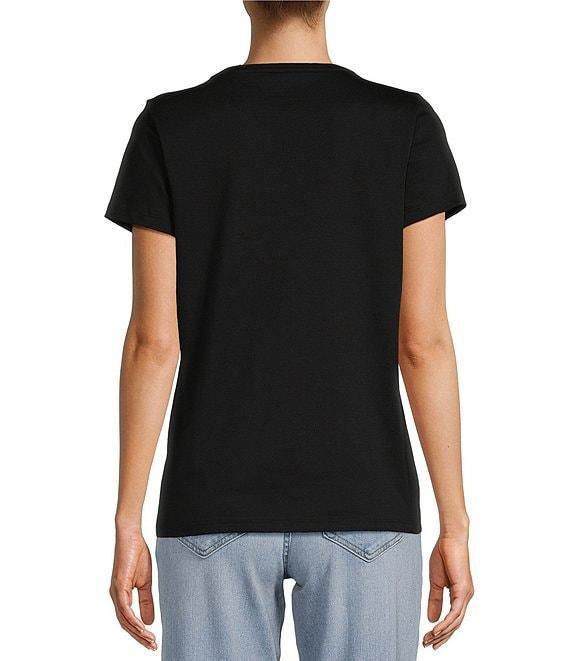 L.L.Bean Pima Cotton V-Neck Short Sleeve Tee Shirt Product Image