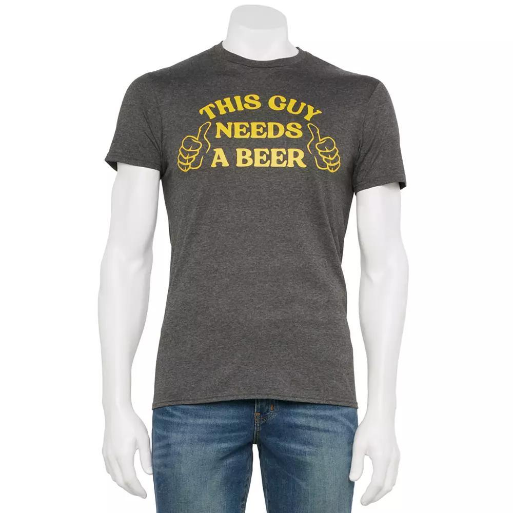 Men's Needs A Beer Tee, Size: Large, Grey Heather Product Image