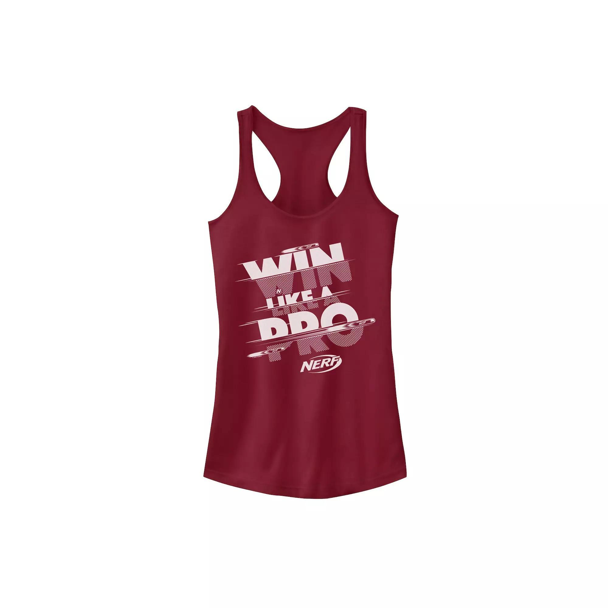 Juniors' Nerf "Win Like A Pro" Glitch Text Tank Top, Girl's, Size: Large, Red Product Image