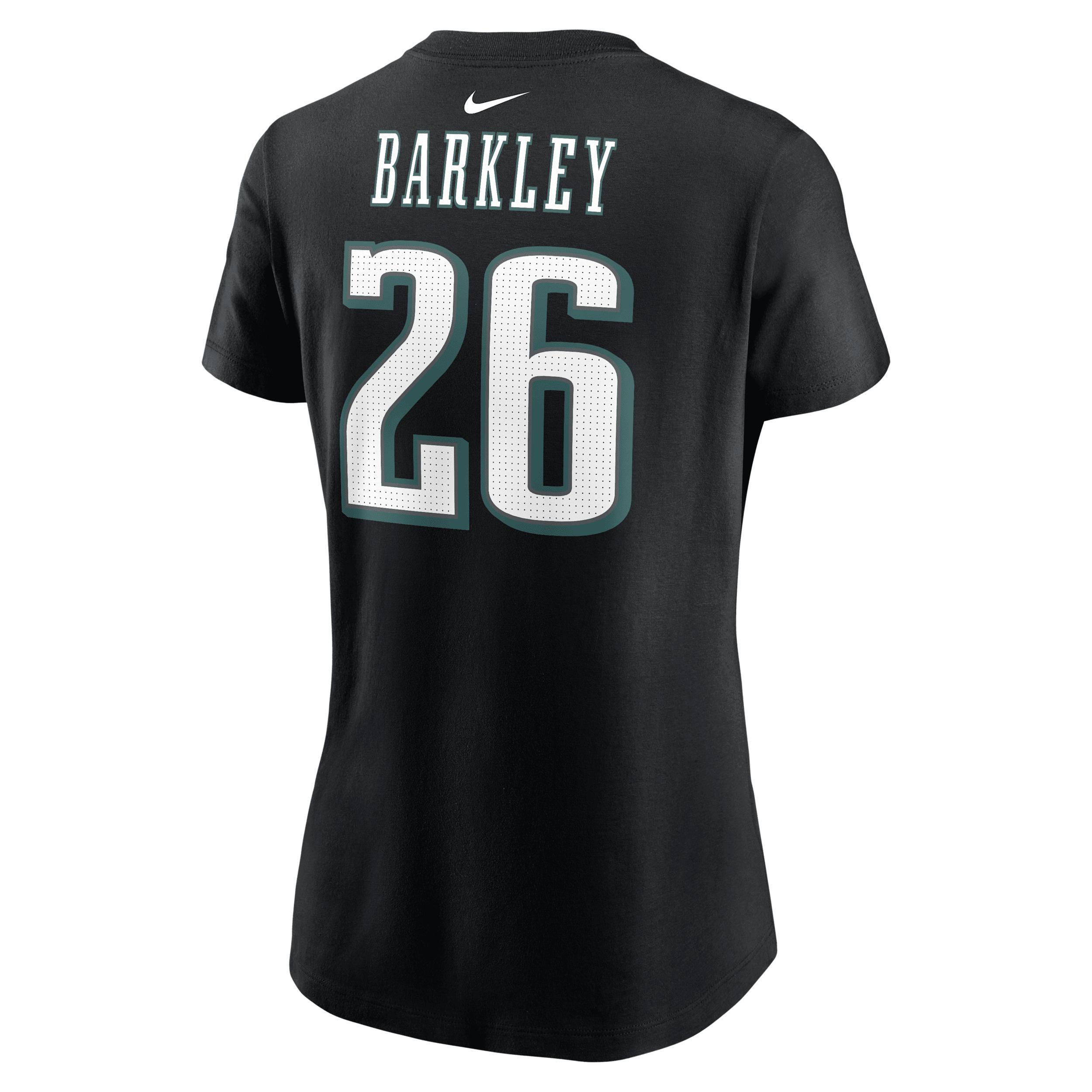 Womens Nike Saquon Barkley Philadelphia Eagles Super Bowl LIX Name & Number T-Shirt Product Image