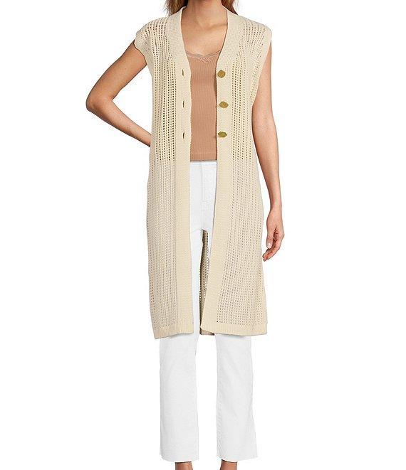 Anna & Ava Open Weave Long Vest Product Image