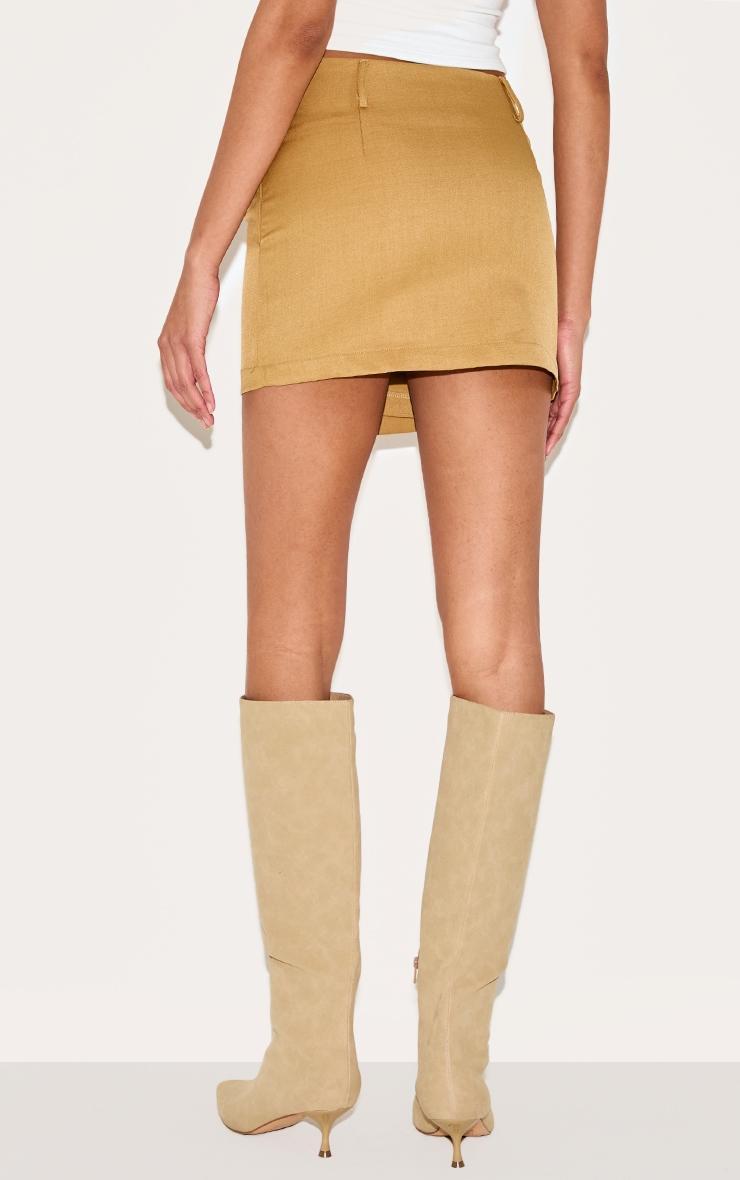 Olive Woven Raw Edge Detail Mini Skort Product Image