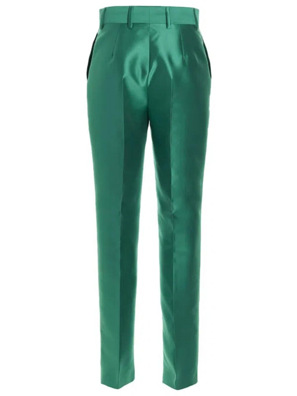 ALBERTA FERRETTI Satin Pants In Green Product Image