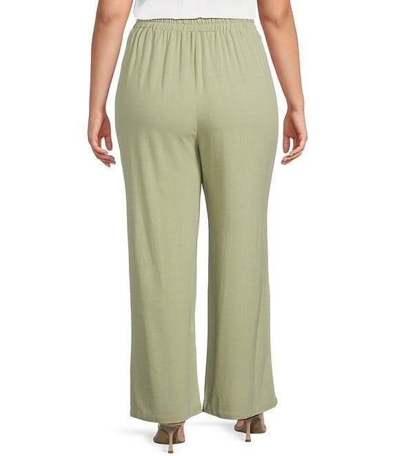 Perch by Blu Pepper Plus Wide Leg Linen Pants Product Image