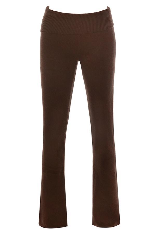 Ama Chocolate Cashmere Blend Trousers Product Image