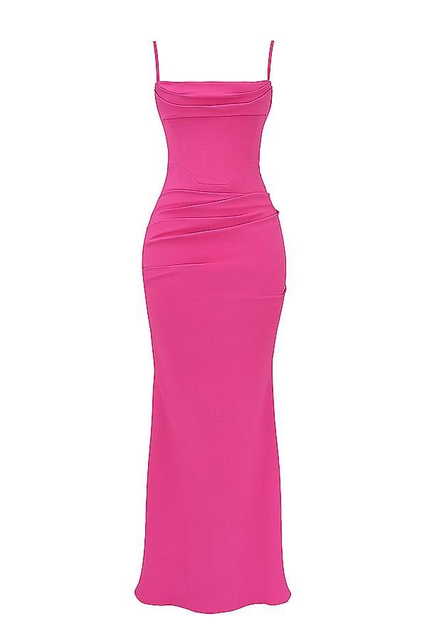 Milena Hot Pink Corset Maxi Dress Product Image