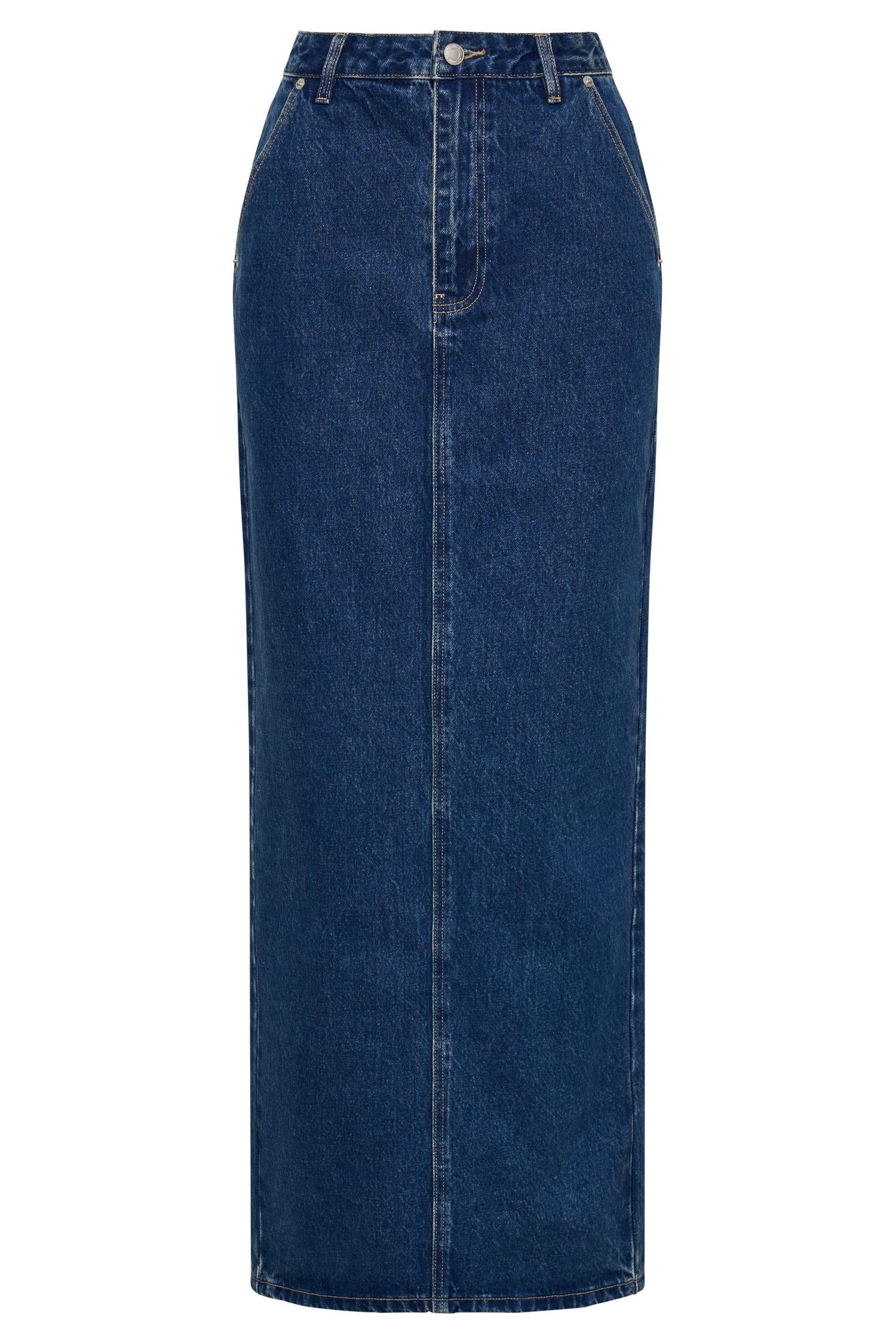 Illona Denim Maxi Skirt - Dark Blue Product Image