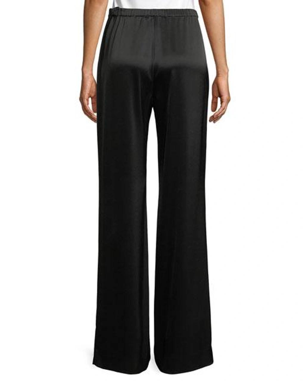 ST JOHN Caviar Collection Kate Satin Pants In Black Product Image