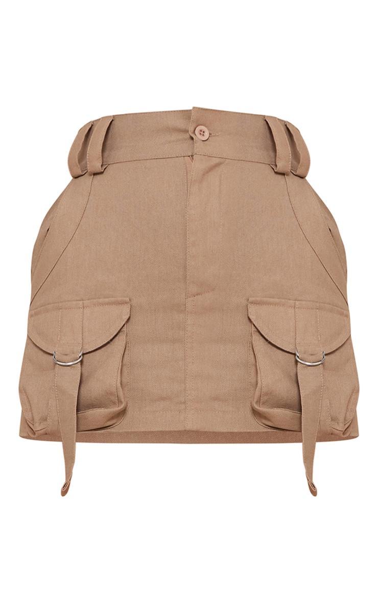 Mocha Cargo Pocket Detail Micro Mini Skirt Product Image