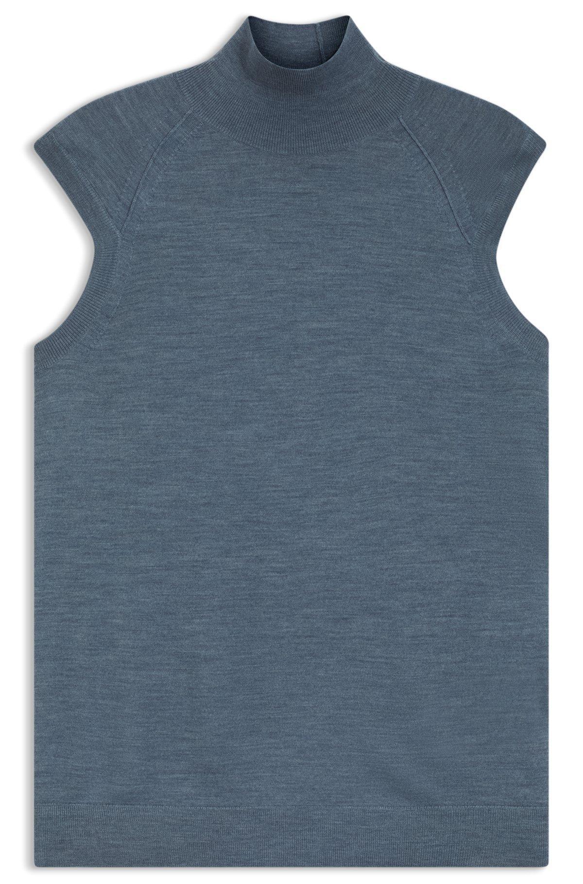 High-neck top in merino wool Product Image