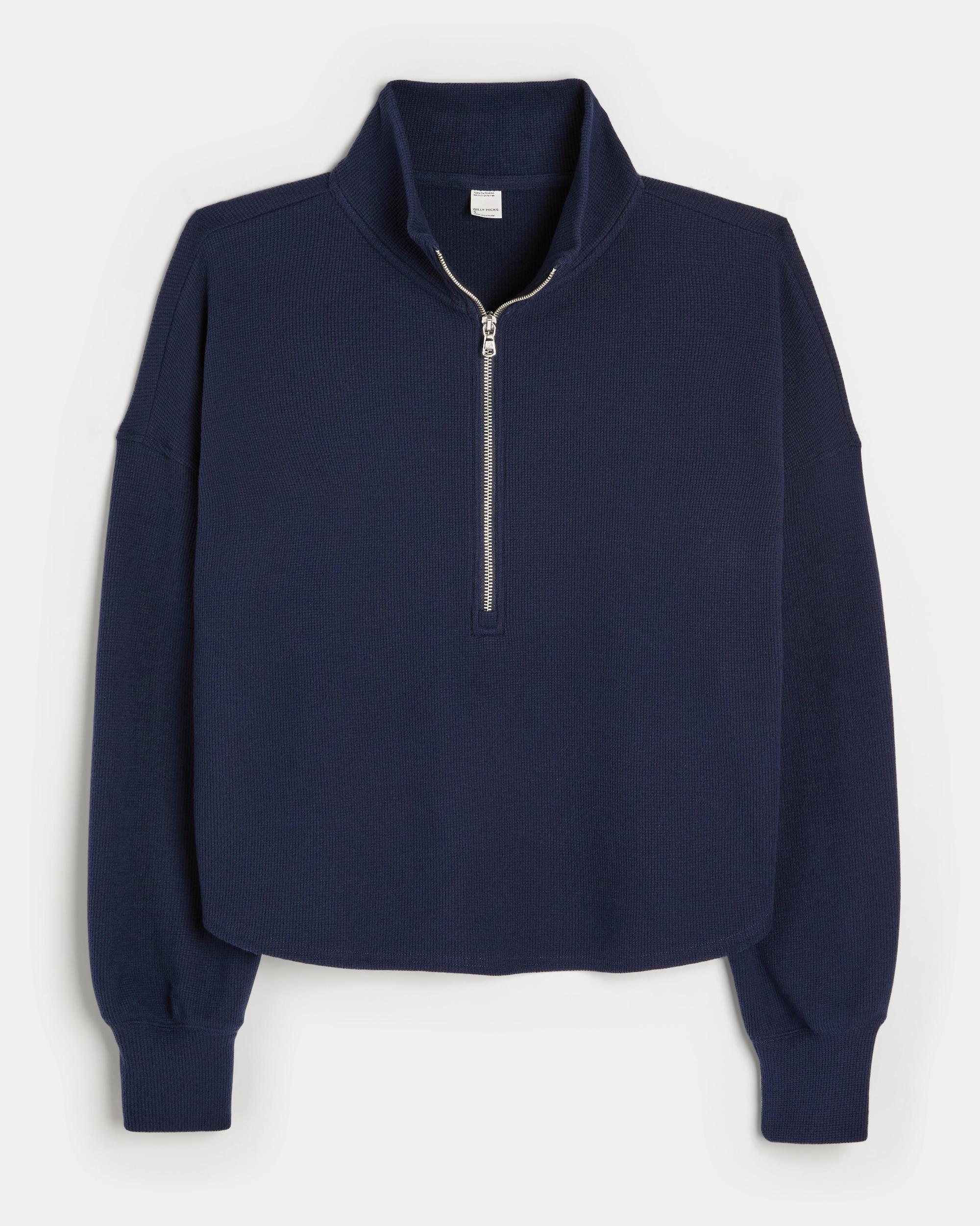 Gilly Hicks Cozy Waffle Quarter-Zip Top Product Image