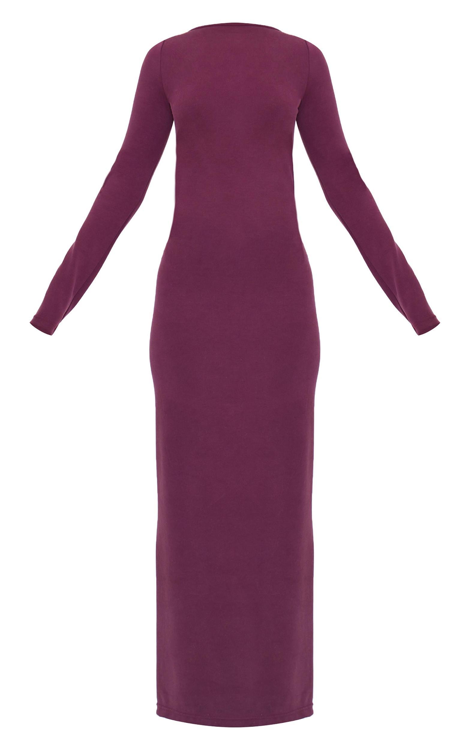 Plum Premium Contour Boat Neck Maxi Dress Product Image