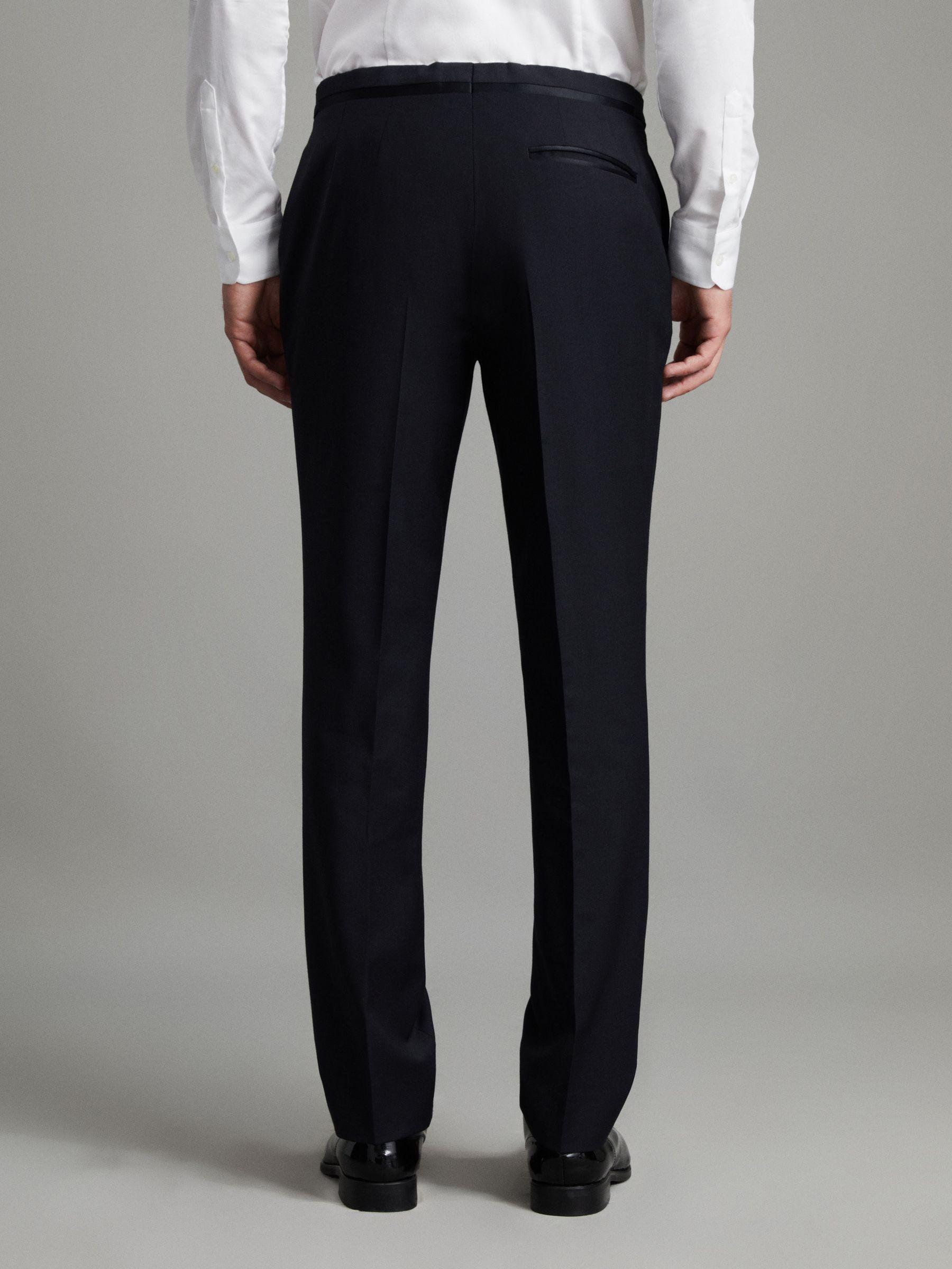 Wool-Linen Check Tapered Trousers in Soft Grey Melange Product Image