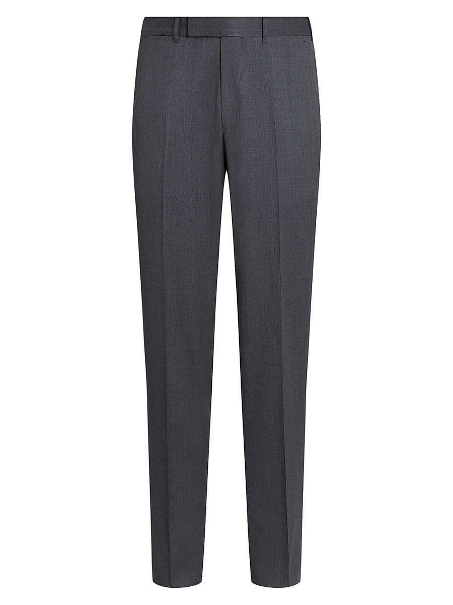 Mens Flat-Fronted Centoventimila Wool Pants Product Image