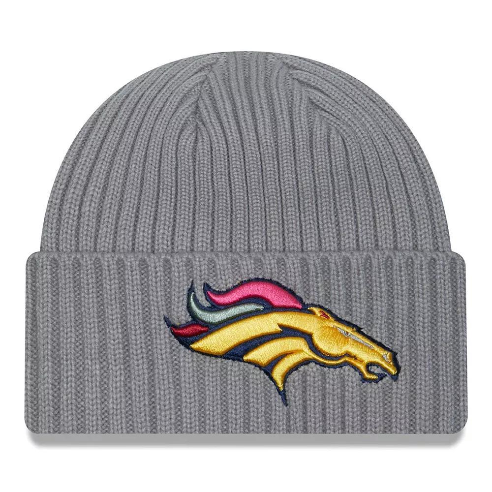 Men's New Era  Gray Denver Broncos Color Pack Multi Cuffed Knit Hat, Grey Product Image