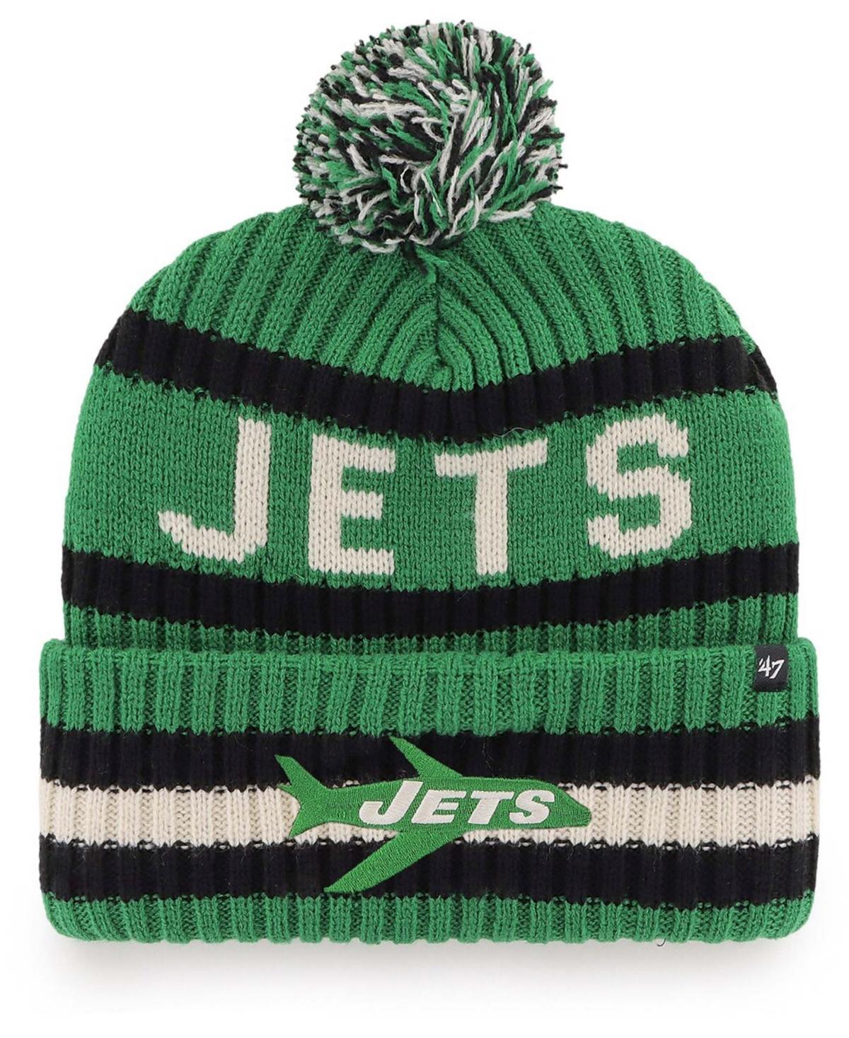 Men's '47 Kelly Green New York Jets Legacy Bering Cuffed Knit Hat with Pom Product Image